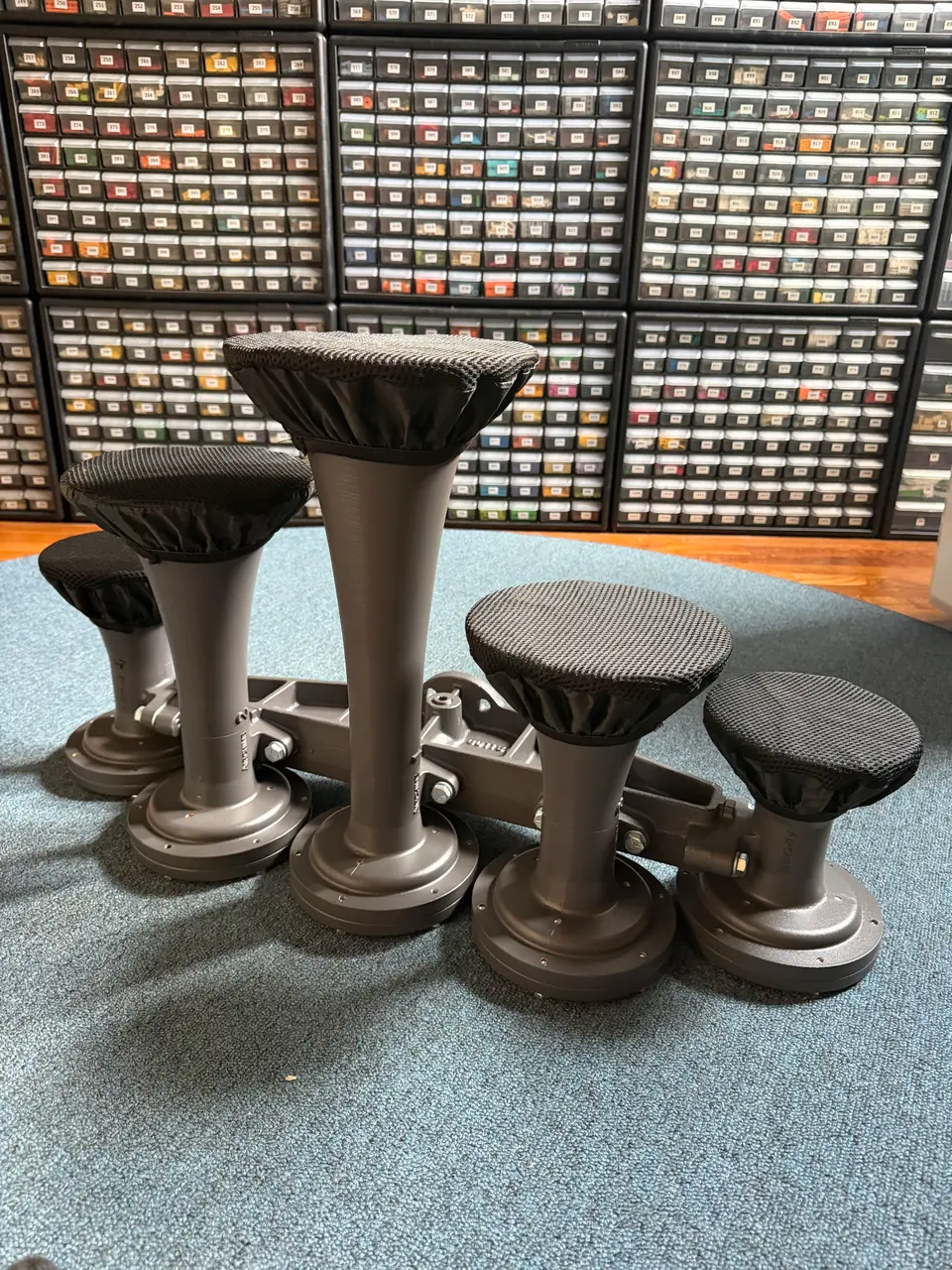 After powder coat, with debris covers fitted