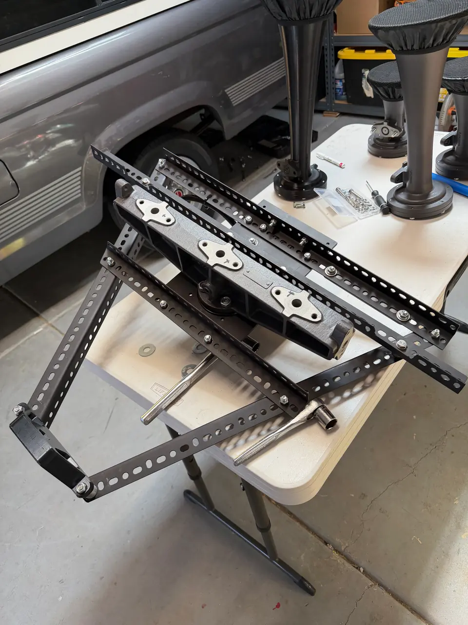 The cage going together from slotted angle