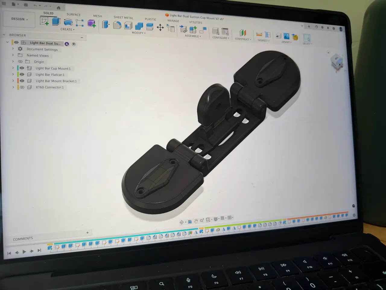 The mount in CAD