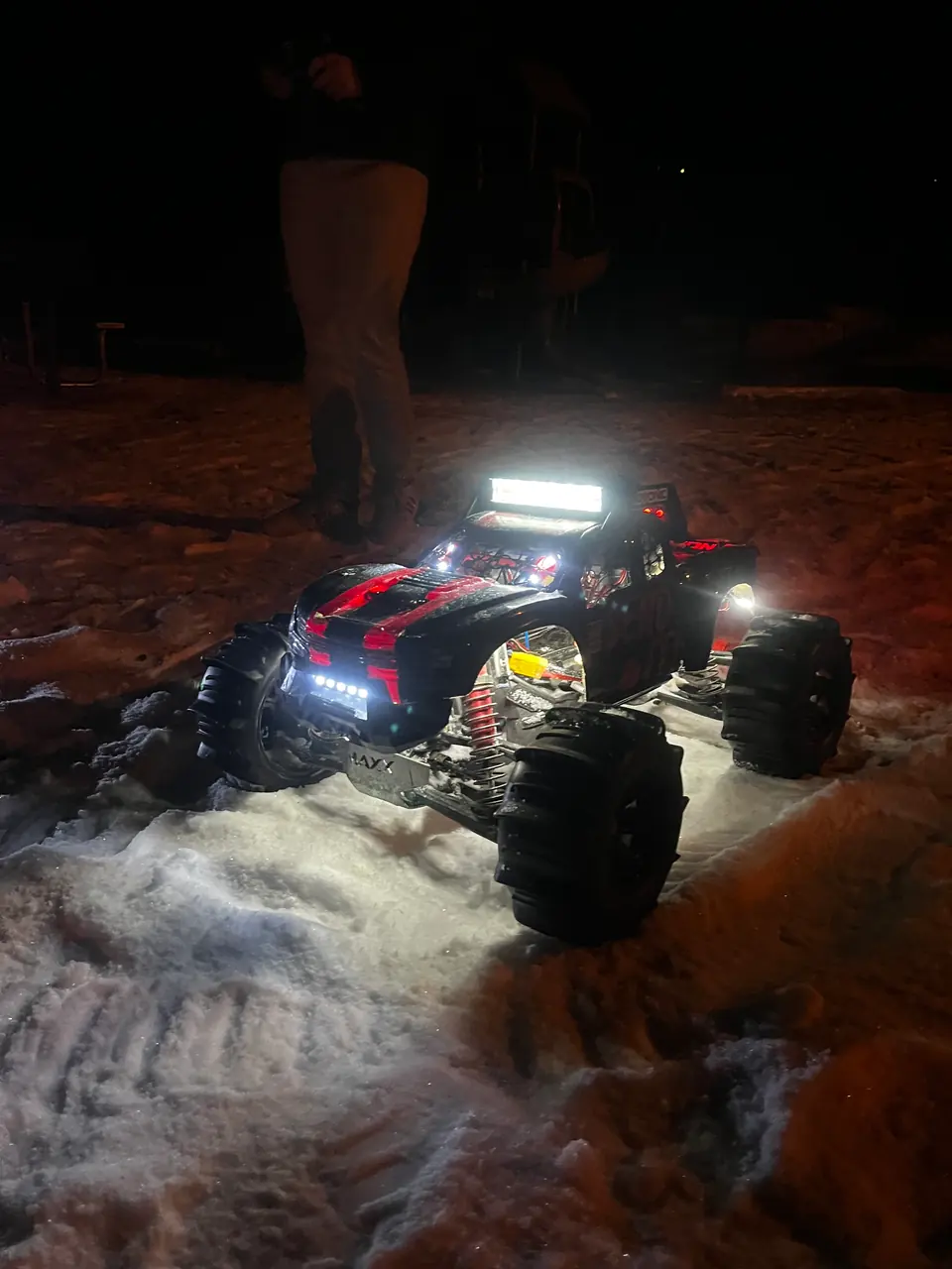 Out at night with the lights on