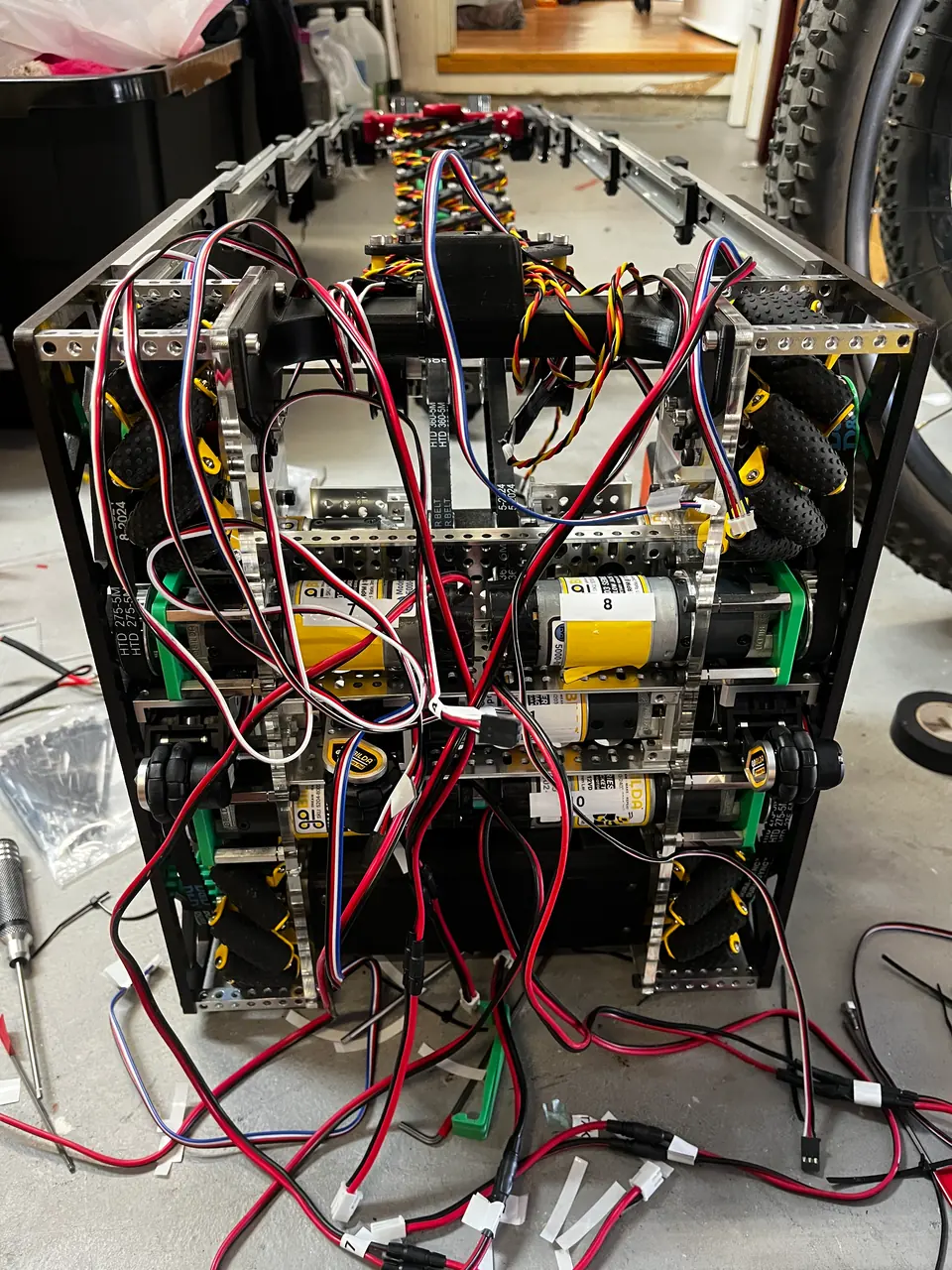 Wiring the frame, February 2025