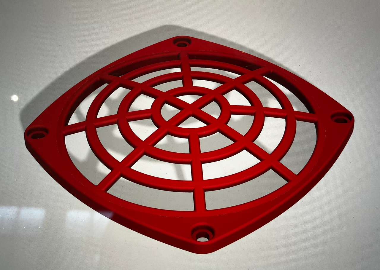 The speaker grille modeled in Fusion 360