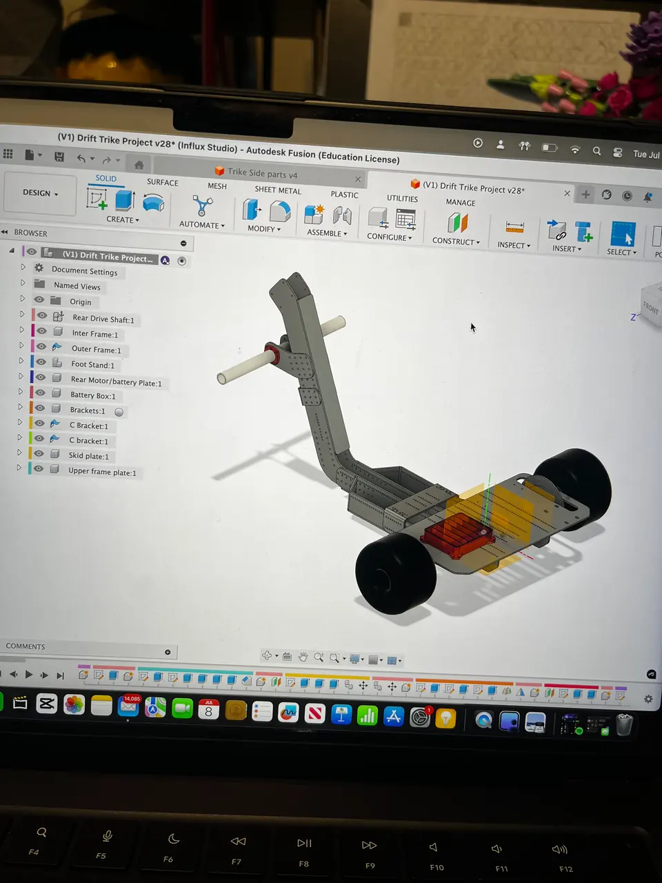 The design in Fusion 360