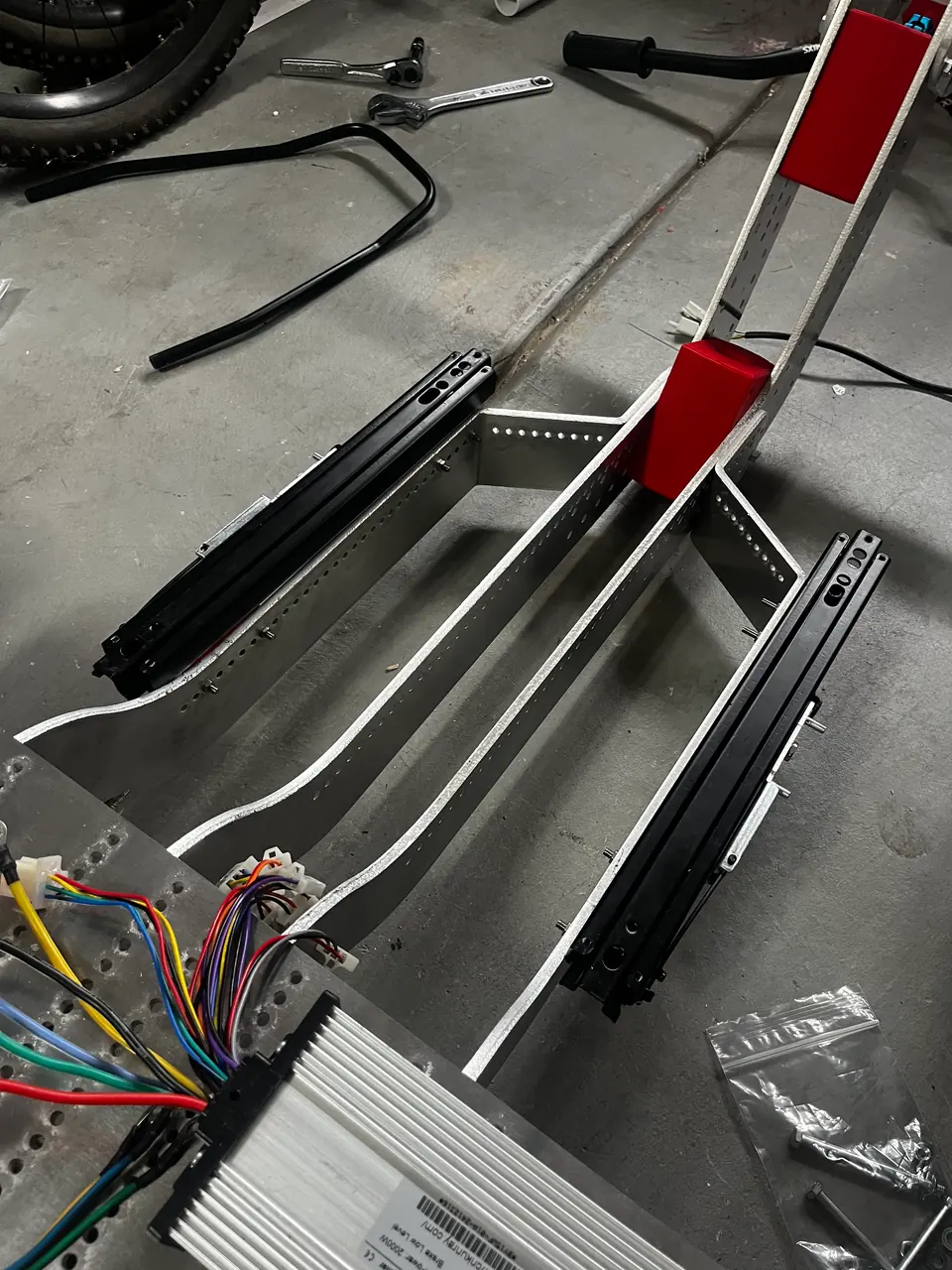 Frame rails and controller wiring